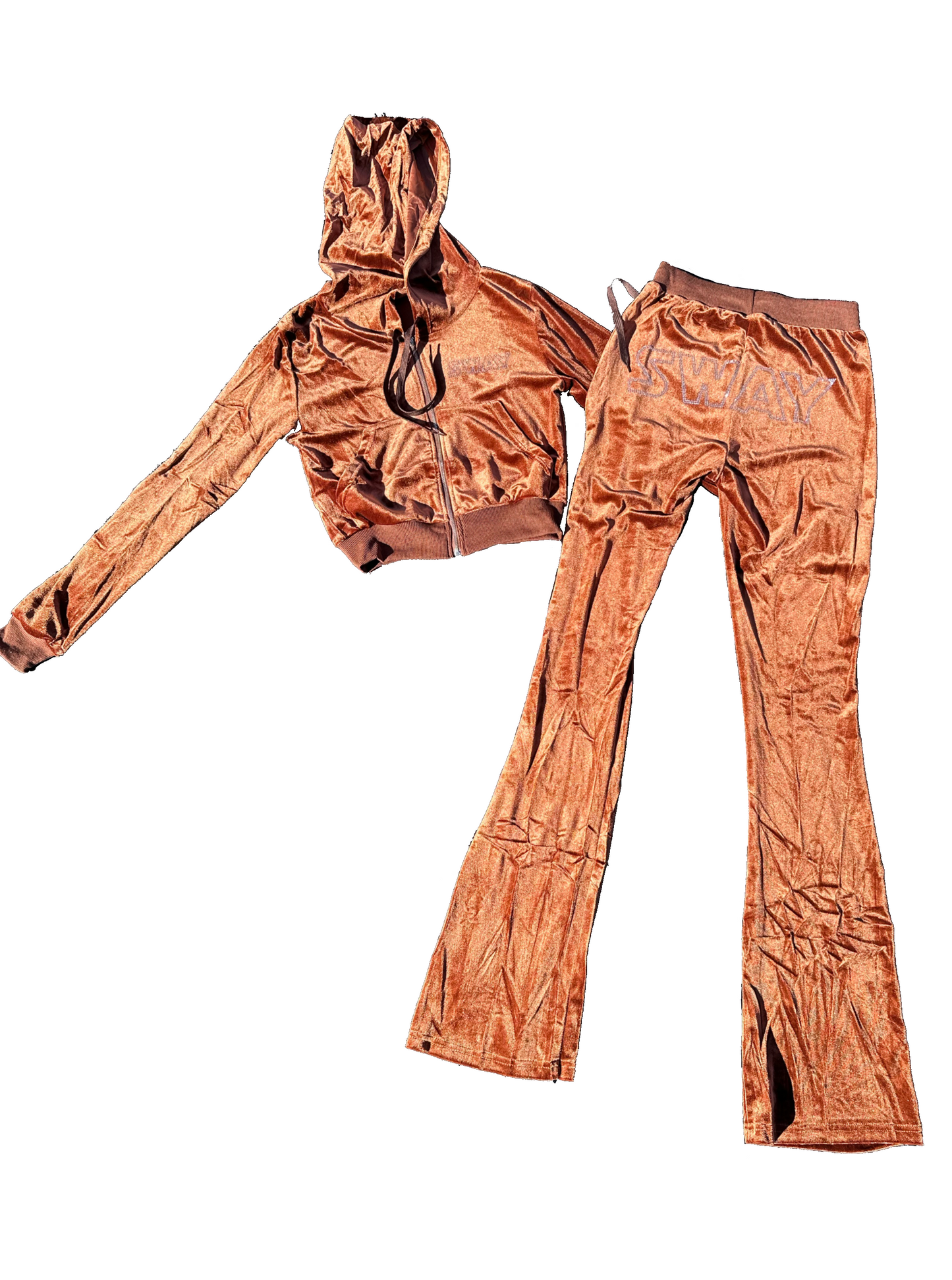 Brown Women Velour Suit