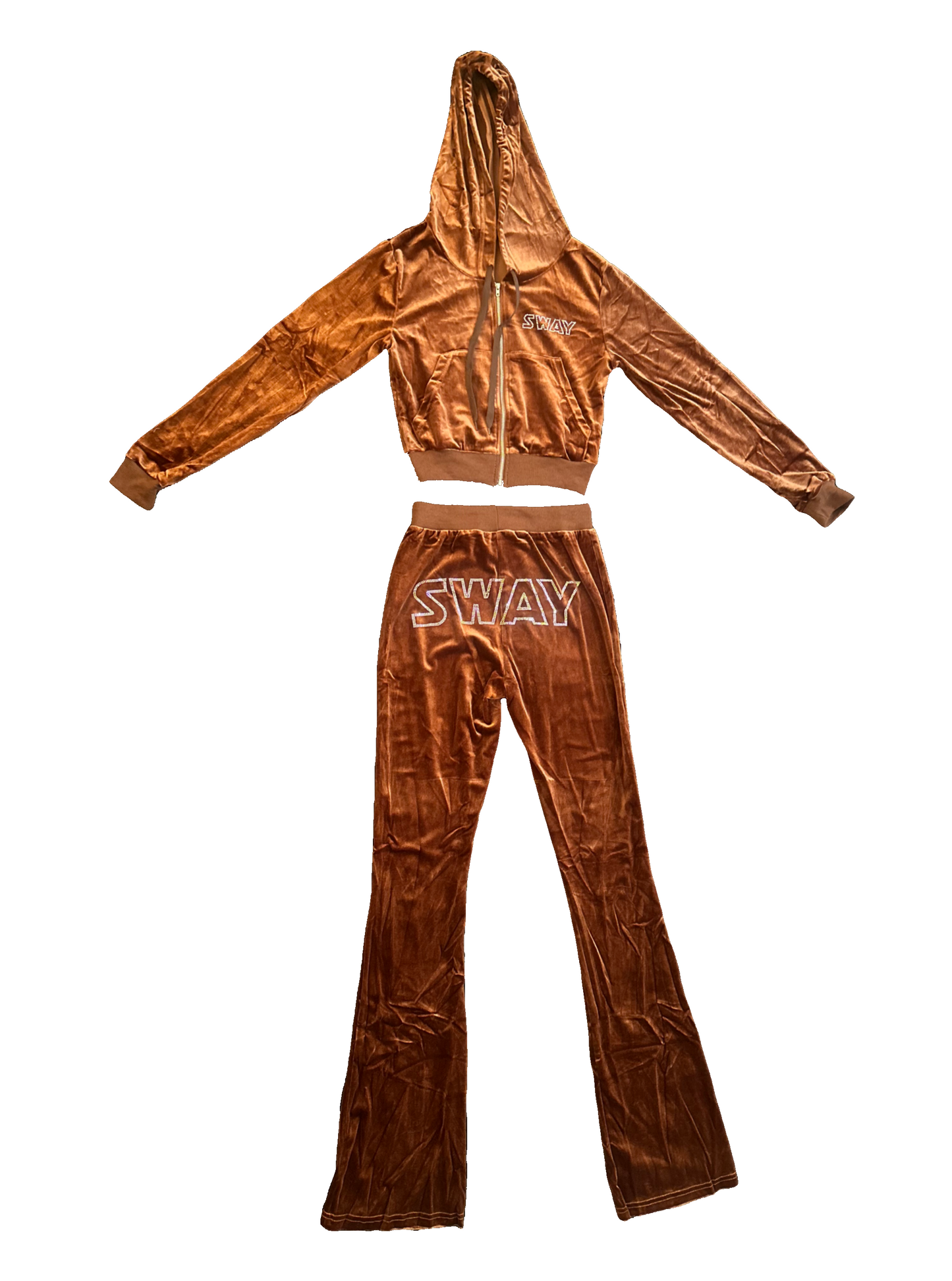 Brown Women Velour Suit