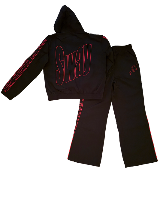 Black + Red Windbreaker set