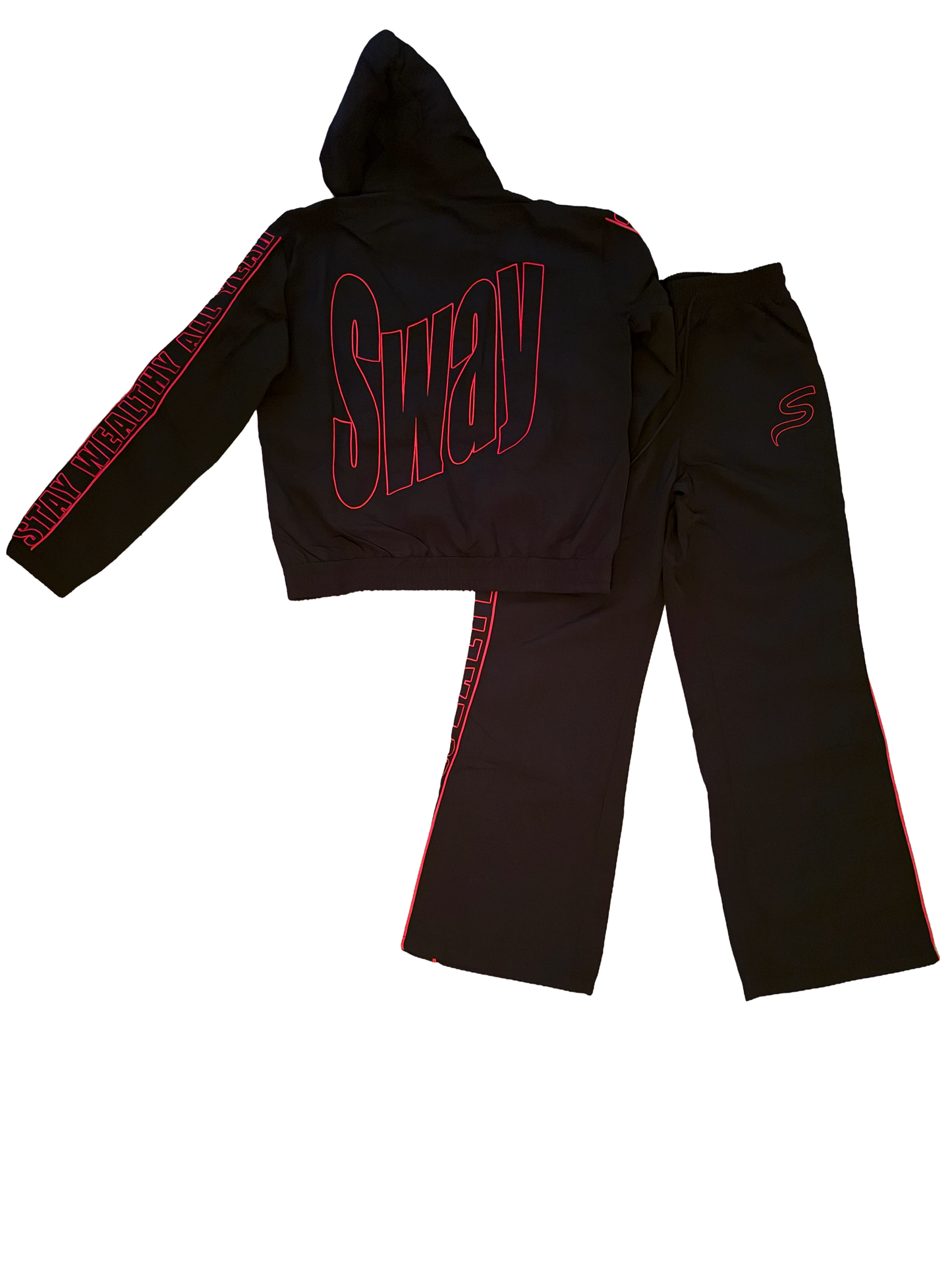 Black + Red Windbreaker set