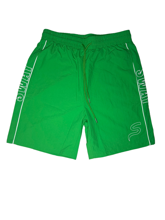 Green Windbreaker Shorts