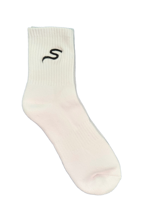 White Sway S embroidered socks