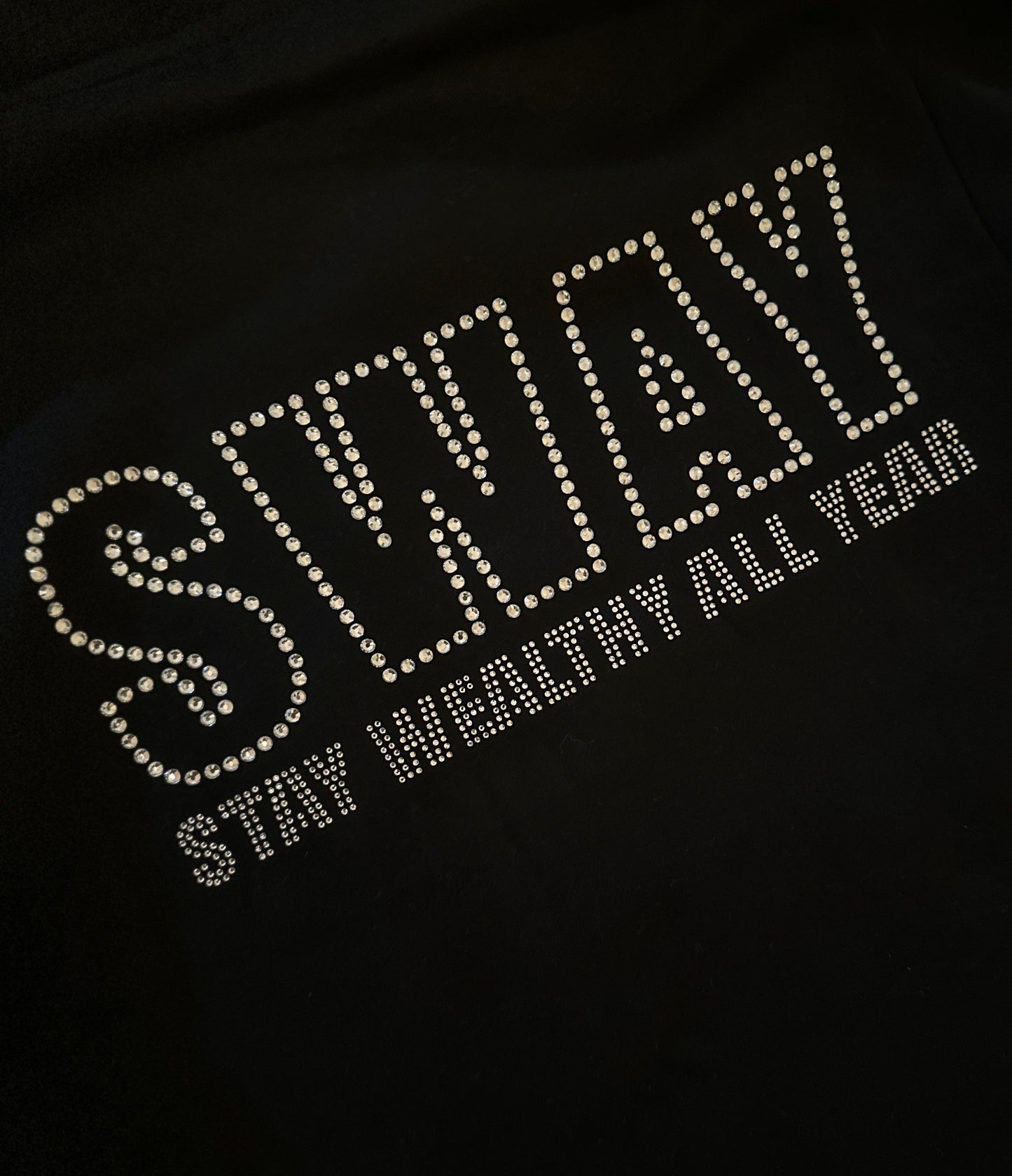 Black / Rhinestones STAY WEALTHY ALL YEAR Flare Sets